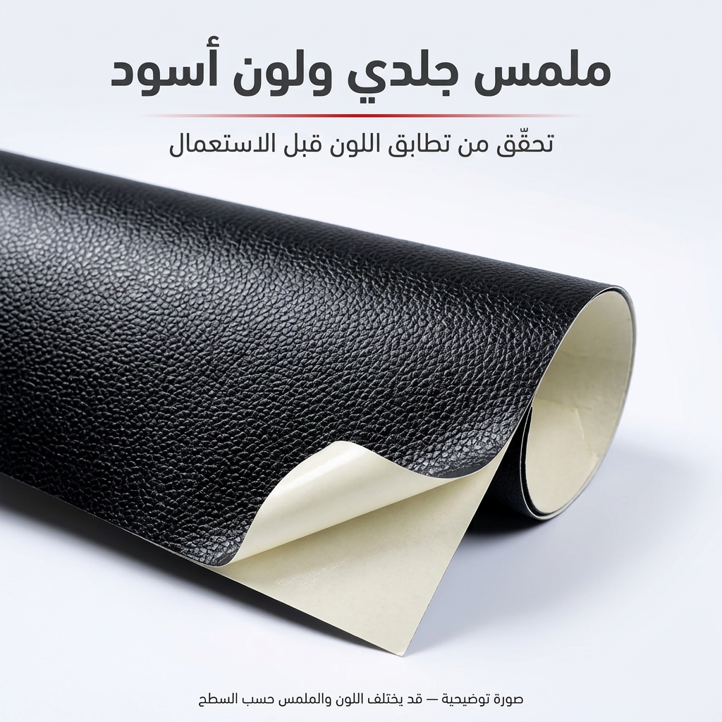 ملمس جلدي ولون أسود مع ورق خلفي